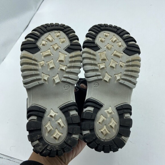 Moncler Enfant Logo Strap Flat Kids Sandals Black Sz EU 27 US 11 - Picture 4 of 5